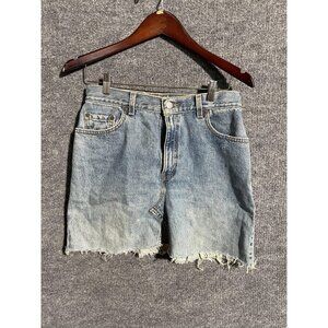 Vintage Levis 550 Shorts Womens S Blue Denim Relaxed Cutoff Frayed Hem 90s